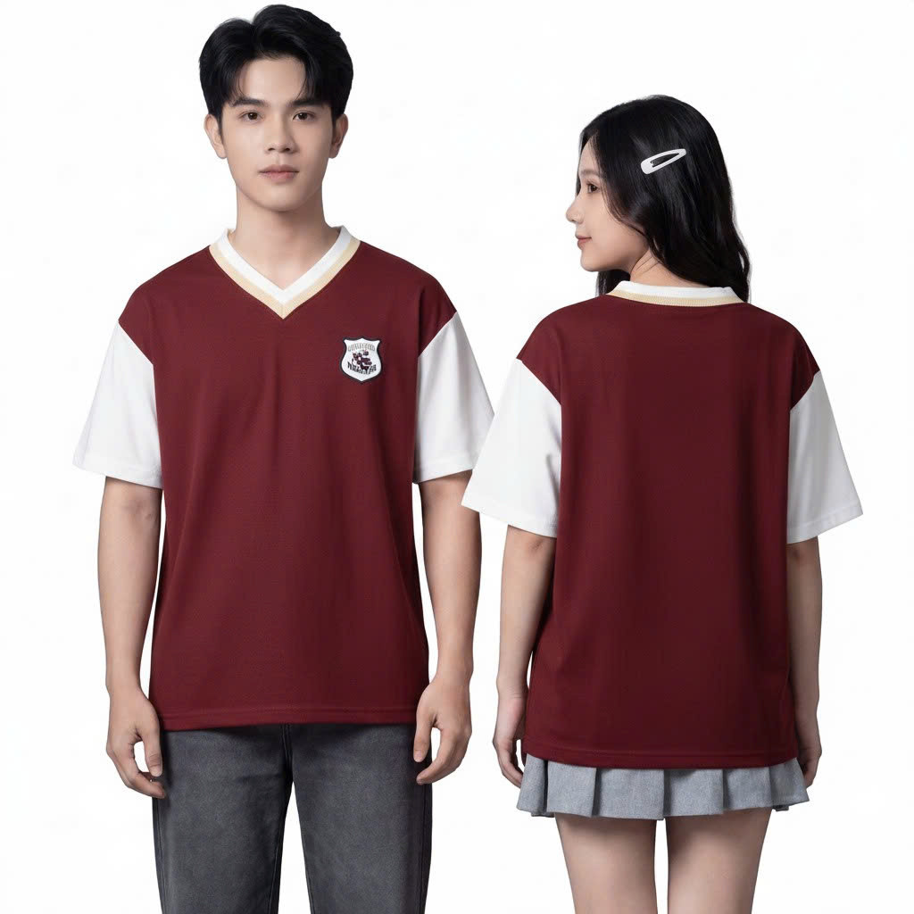 POLO CỔ TIM, ĐỎ ĐÔ-0