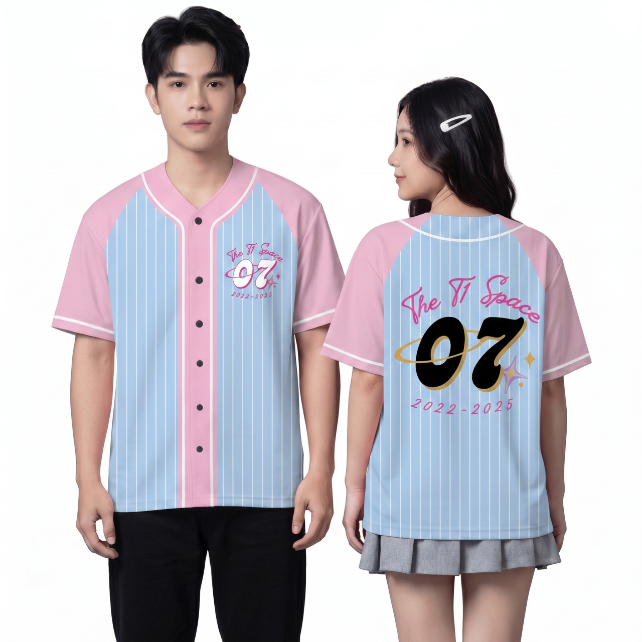 ÁO BÓNG CHÀY SỌC, HỒNG PASTEL-XANH PASTEL-0
