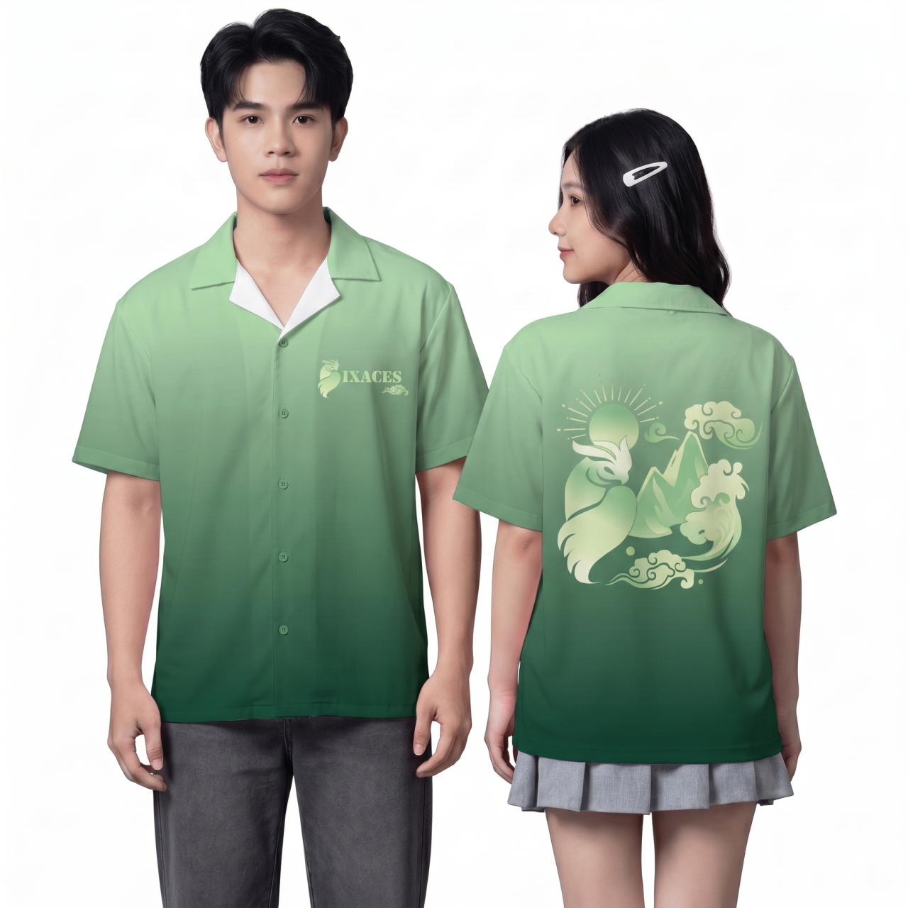 SƠ MI LOANG MÀU XANH NGỌC-0