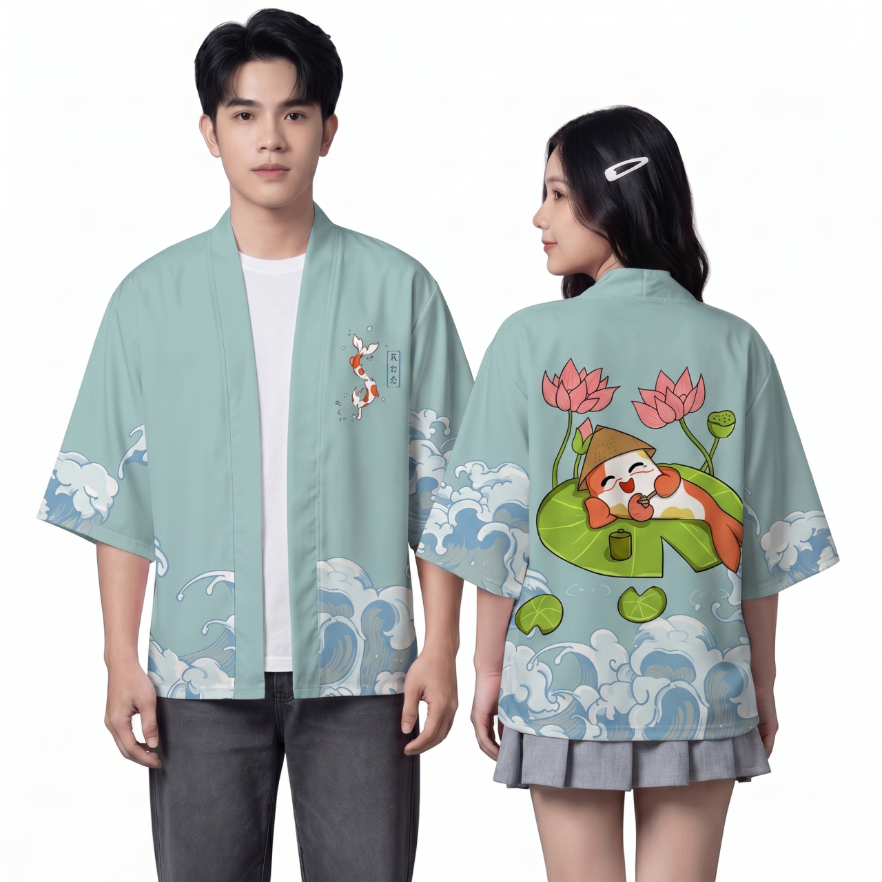 HAORI HỌA TIẾT XANH BE-0