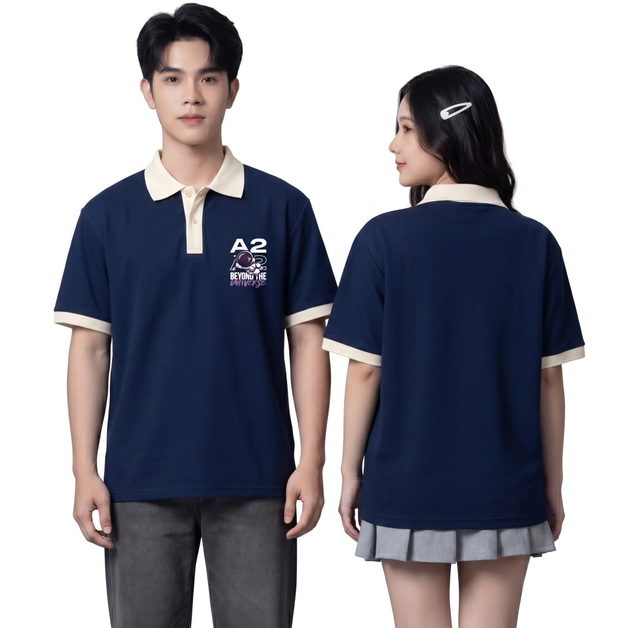 POLO XANH ĐEN CỔ BE-0