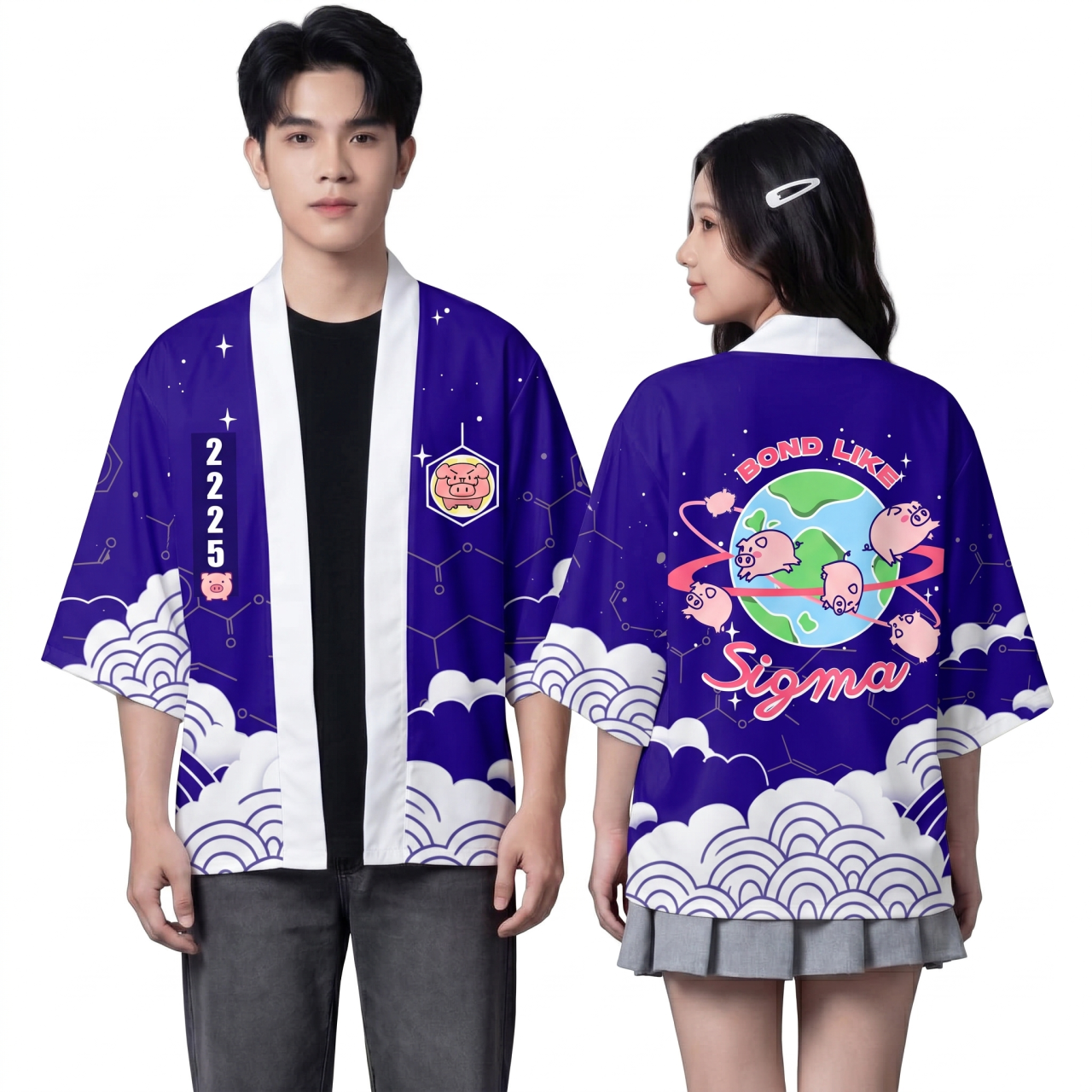 HAORI HOẠ TIẾT XANH BIỂN TÍM-0