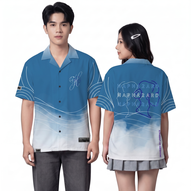 SƠ MI LOANG MÀU XANH ĐEN - TRẮNG-1