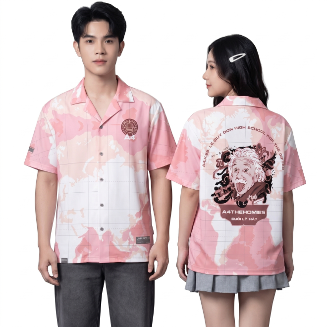 ÁO SƠ MI HOẠ TIẾT HỒNG-1