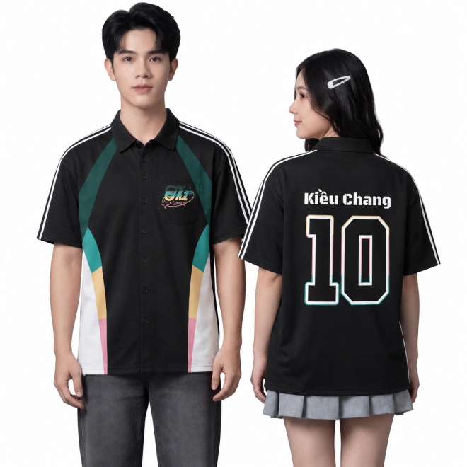 SƠ MI ĐEN VIỀN TRẮNG-1